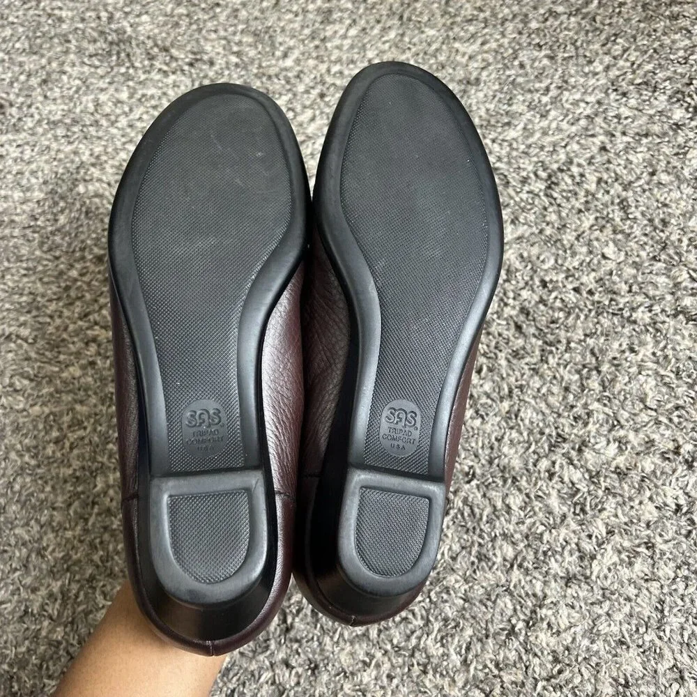 SAS Womens Size 10 M Easier Loafer Brown Burgundy Casual Slip On Shoes Tripad